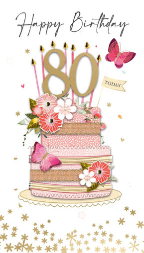 Picture of HAPPY 80TH BIRTHDAY CAKE CARD